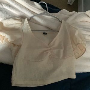 Yellowish cream ish crop top